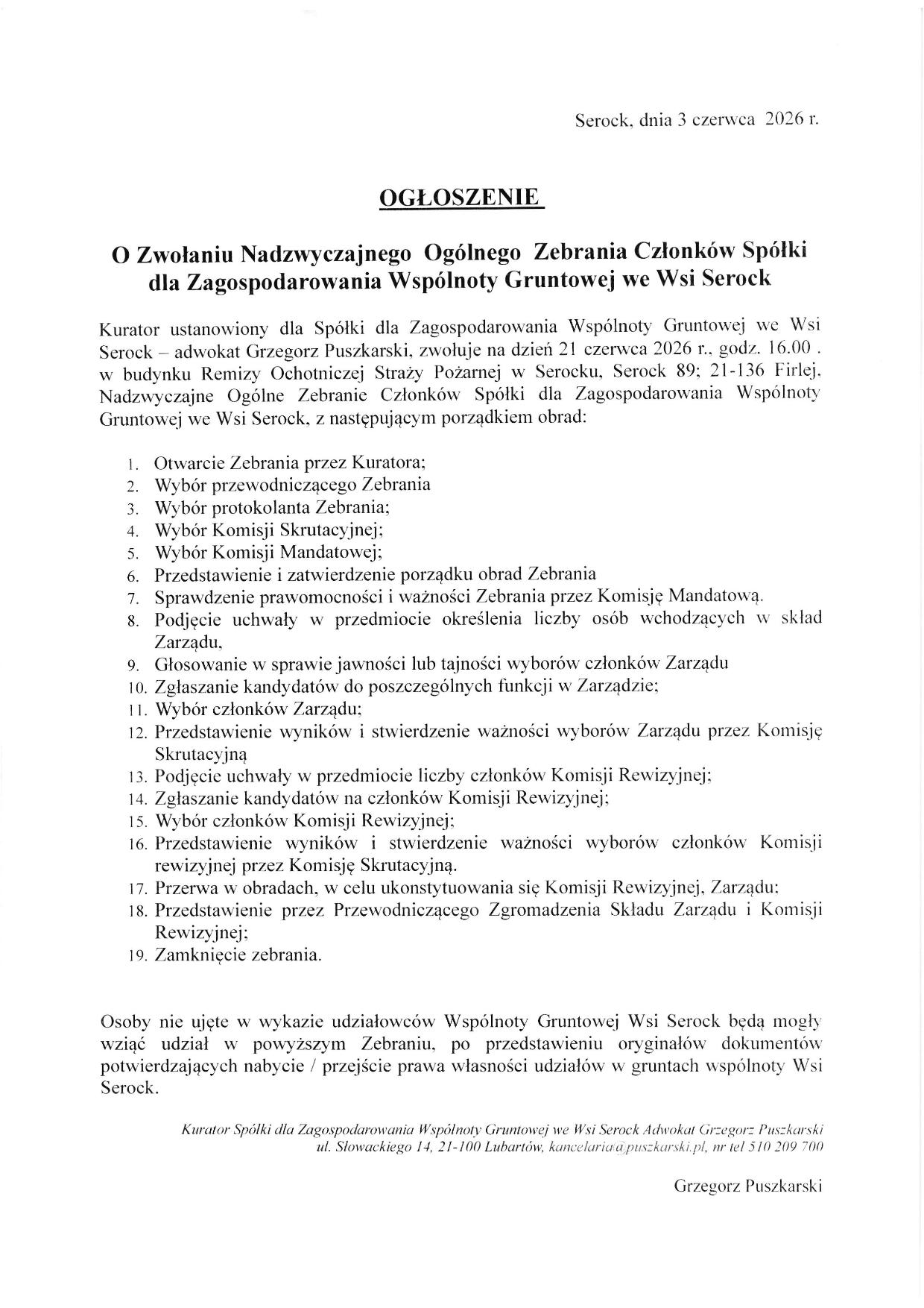 ogloszenie serock